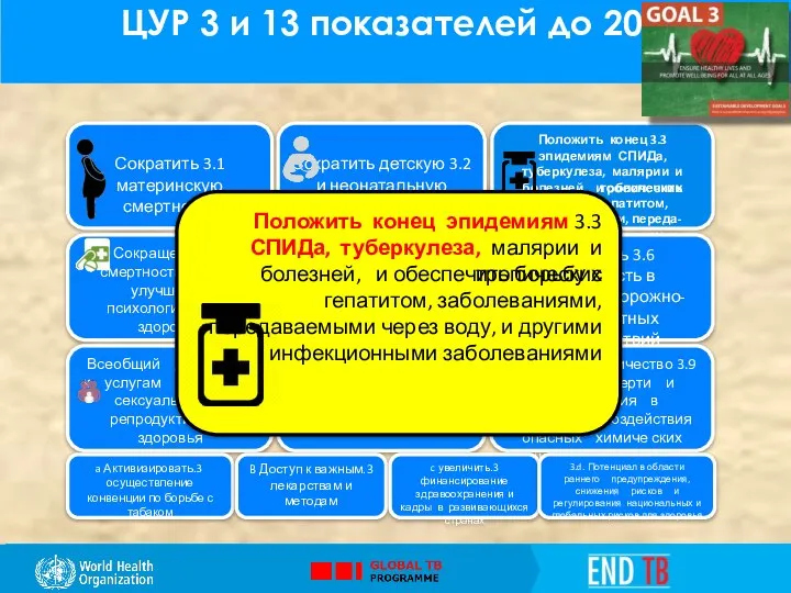 3.3 Положить конец эпидемиям СПИДа, туберкулеза, малярии и тропических болезней, и