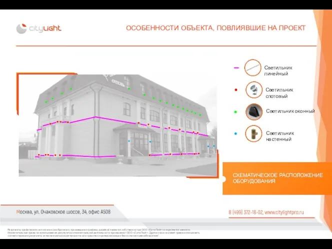 СХЕМАТИЧЕСКОЕ РАСПОЛОЖЕНИЕ ОБОРУДОВАНИЯ ОСОБЕННОСТИ ОБЪЕКТА, ПОВЛИЯВШИЕ НА ПРОЕКТ Результаты графического исполнения