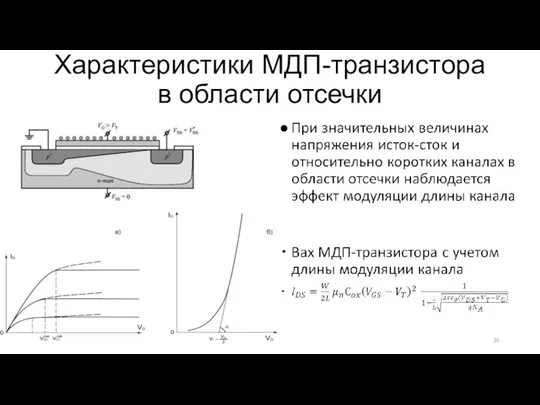 Характеристики МДП-транзистора в области отсечки