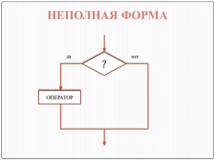 ? ОПЕРАТОР НЕПОЛНАЯ ФОРМА да нет