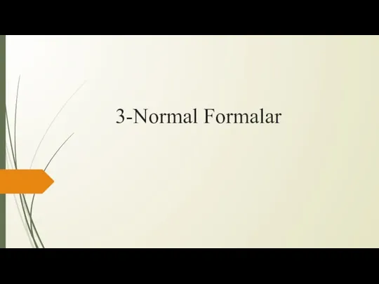 3-Normal Formalar