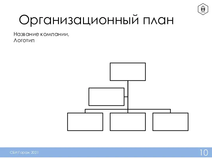 Организационный план Название компании, Логотип