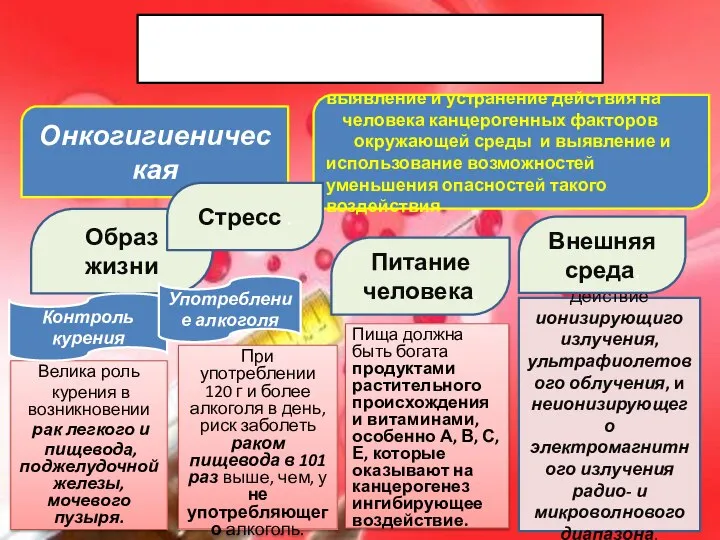 Первичная профилактика Велика роль курения в возникновении рак легкого и пищевода,