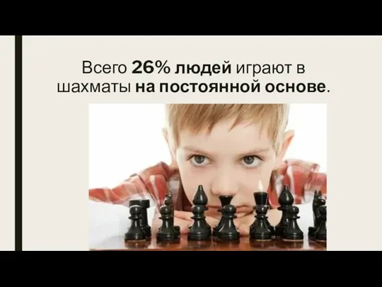 Всего 26% людей играют в шахматы на постоянной основе.