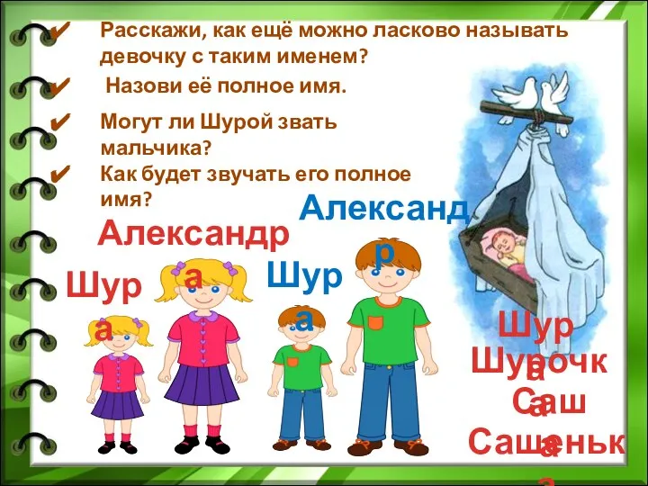 Расскажи, как ещё можно ласково называть девочку с таким именем? Назови