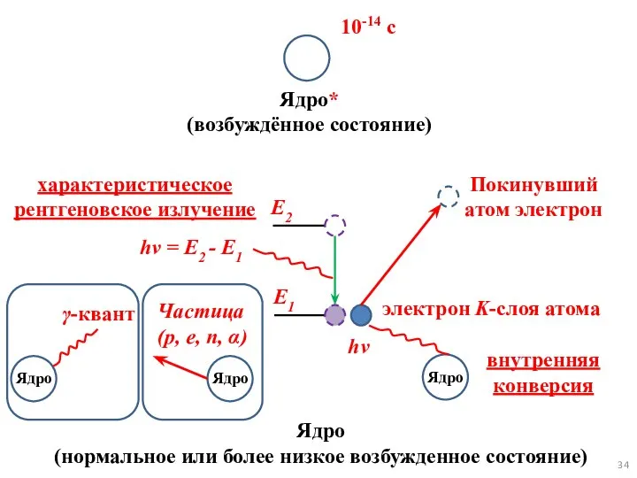 Ядро (нормальное или более низкое возбужденное состояние) Ядро Ядро Ядро