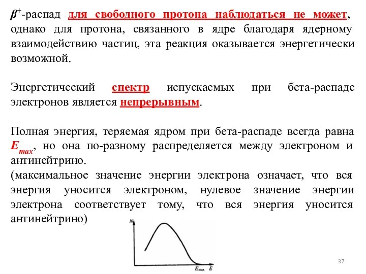 β+-распад для свободного протона наблюдаться не может, однако для протона, связанного