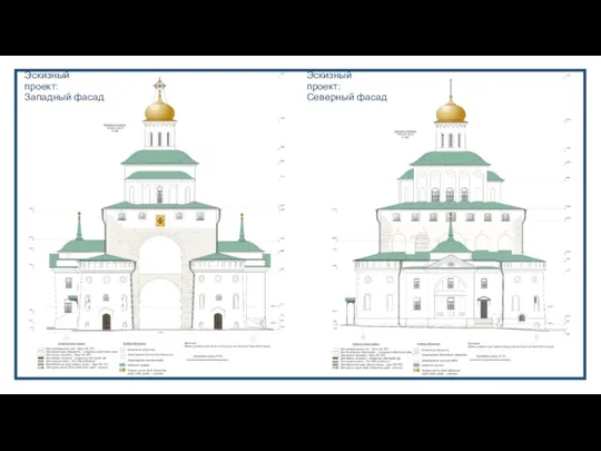 Эскизный проект: Западный фасад Эскизный проект: Северный фасад