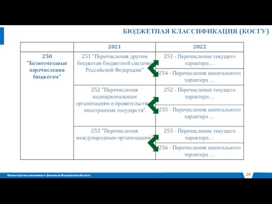 БЮДЖЕТНАЯ КЛАССИФИКАЦИЯ (КОСГУ)