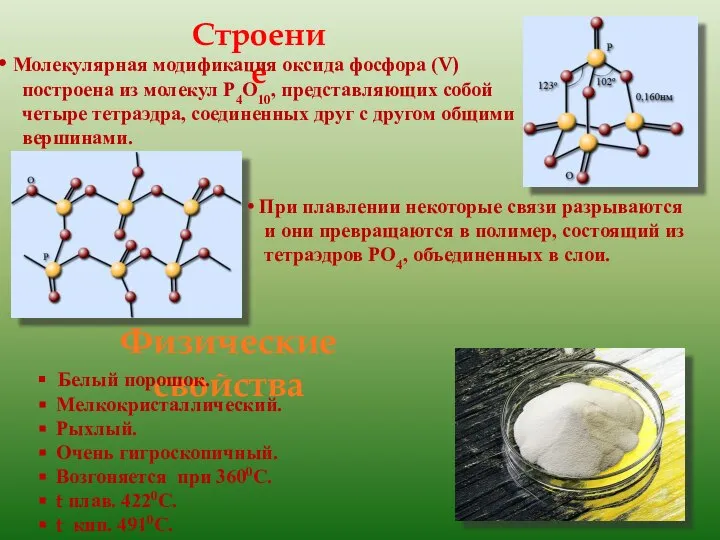 Физические свойства Белый порошок. Мелкокристаллический. Рыхлый. Очень гигроскопичный. Возгоняется при 3600С.