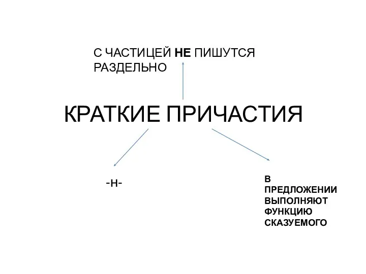 КРАТКИЕ ПРИЧАСТИЯ С ЧАСТИЦЕЙ НЕ ПИШУТСЯ РАЗДЕЛЬНО -н- В ПРЕДЛОЖЕНИИ ВЫПОЛНЯЮТ ФУНКЦИЮ СКАЗУЕМОГО