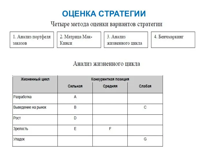 ОЦЕНКА СТРАТЕГИИ