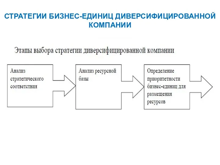 СТРАТЕГИИ БИЗНЕС-ЕДИНИЦ ДИВЕРСИФИЦИРОВАННОЙ КОМПАНИИ