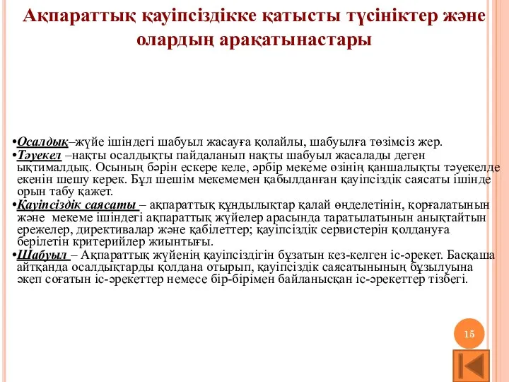 Ақпараттық қауіпсіздікке қатысты түсініктер және олардың арақатынастары Осалдық–жүйе ішіндегі шабуыл жасауға