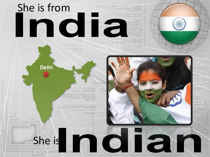 India Indian She is from She is