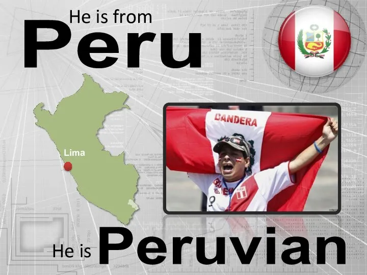 Peru He is from He is Peruvian