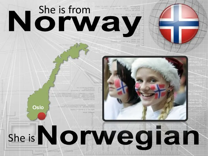 Norway Norwegian She is from She is