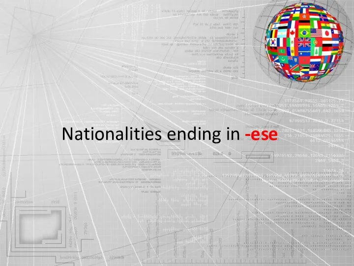 Nationalities ending in -ese