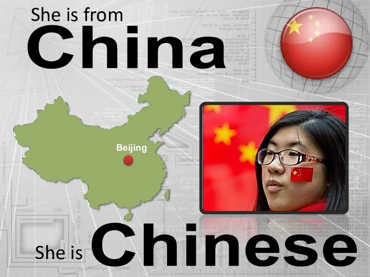 China She is from She is Chinese