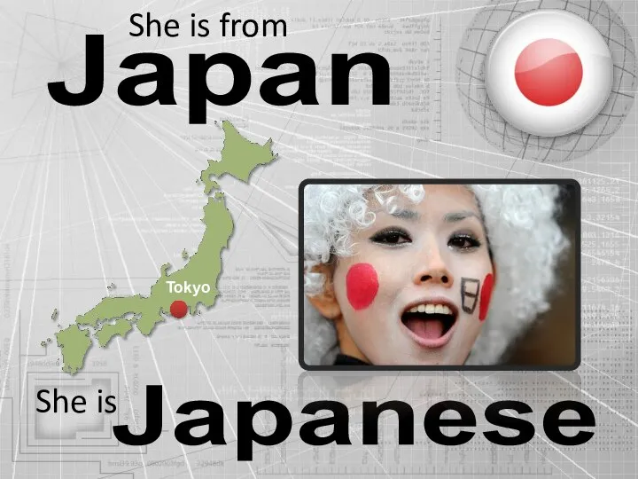 Japan Japanese She is from She is