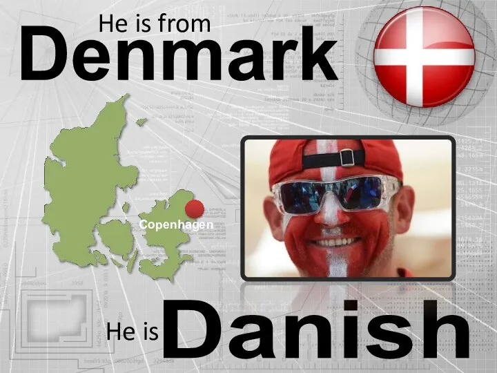 Denmark Danish He is from He is