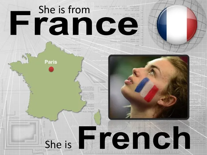 France French She is from She is