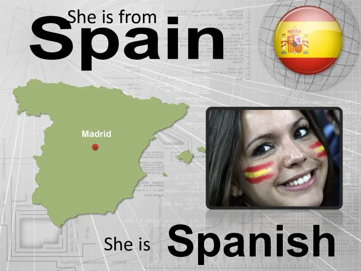 Spain Spanish She is from She is