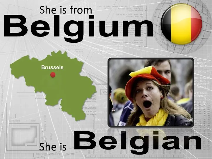 Belgium Belgian She is from She is