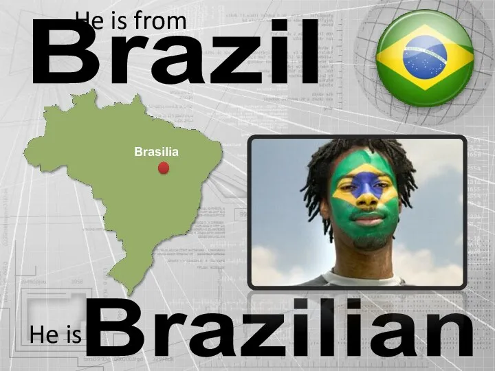 Brazil Brazilian He is from He is