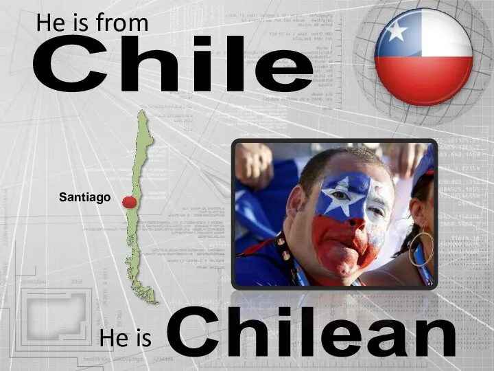 Chile Chilean He is from He is