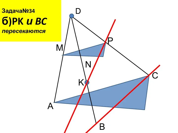 Задача№34 б)PK и BC пересекаются D A B C M N P K