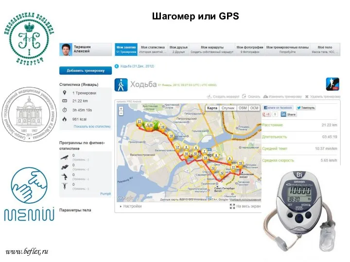 www.beflex.ru Шагомер или GPS