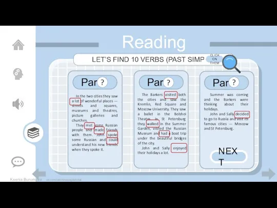 Reading ? ? ? LET’S FIND 10 VERBS (PAST SIMPLE) NEXT