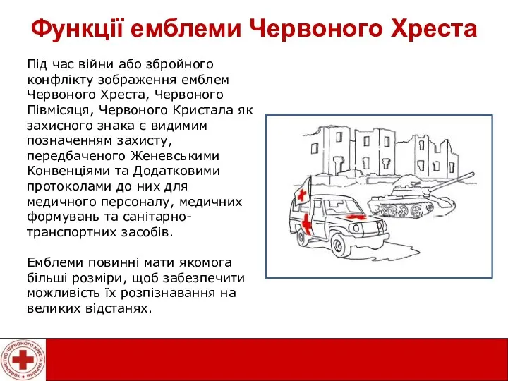 Функції емблеми Червоного Хреста Під час війни або збройного конфлікту зображення