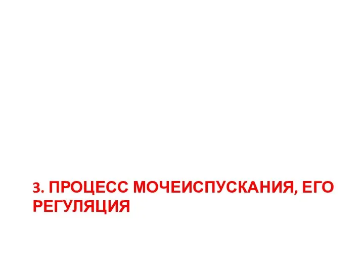 3. ПРОЦЕСС МОЧЕИСПУСКАНИЯ, ЕГО РЕГУЛЯЦИЯ