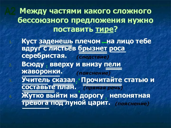 Между частями какого сложного бессоюзного предложения нужно поставить тире? Куст заденешь