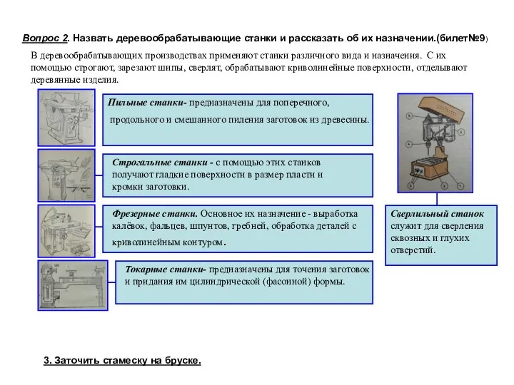 В деревообрабатывающих производствах применяют станки различного вида и назначения. С их