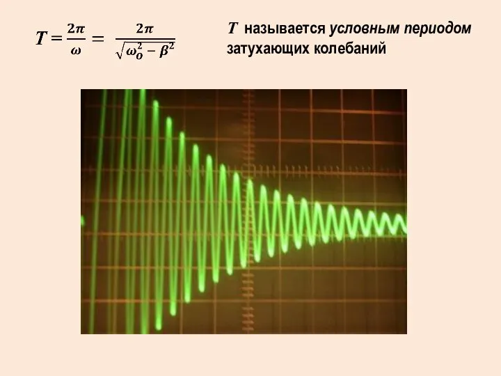 T называется условным периодом затухающих колебаний