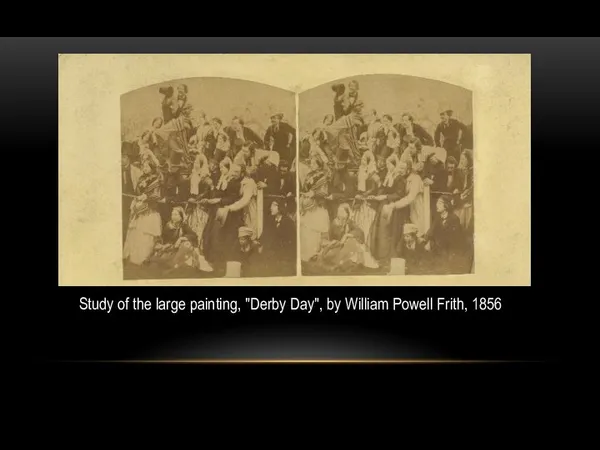 Study of the large painting, "Derby Day", by William Powell Frith, 1856