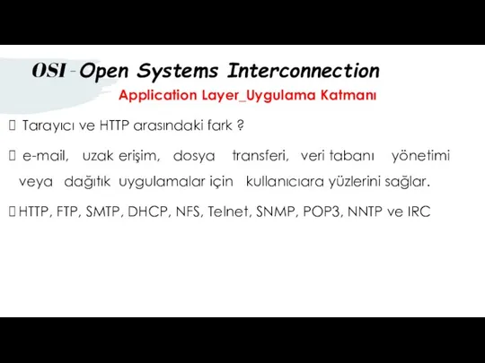 Application Layer_Uygulama Katmanı Tarayıcı ve HTTP arasındaki fark ? e-mail, uzak