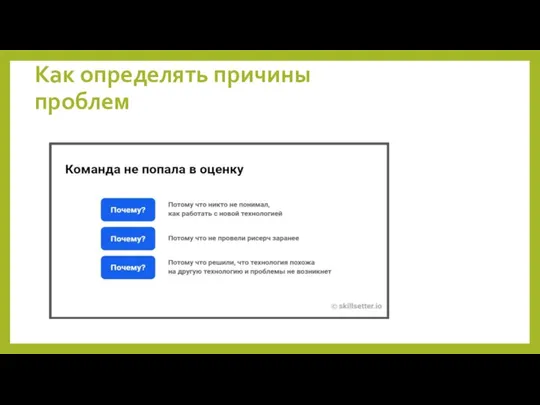Как определять причины проблем