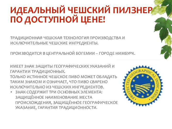 ИДЕАЛЬНЫЙ ЧЕШСКИЙ ПИЛЗНЕР ПО ДОСТУПНОЙ ЦЕНЕ! ТРАДИЦИОННАЯ ЧЕШСКАЯ ТЕХНОЛОГИЯ ПРОИЗВОДСТВА И