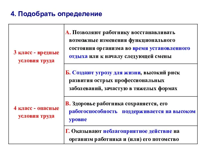 4. Подобрать определение