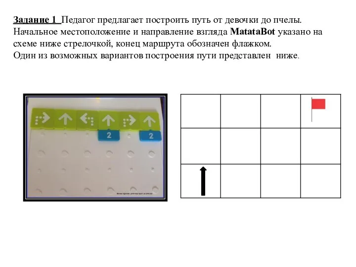 Задание 1 Педагог предлагает построить путь от девочки до пчелы. Начальное