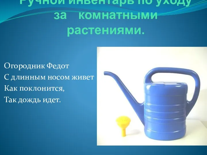 Ручной инвентарь по уходу за комнатными растениями. Огородник Федот С длинным