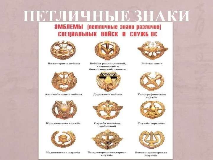 ПЕТЛИЧНЫЕ ЗНАКИ