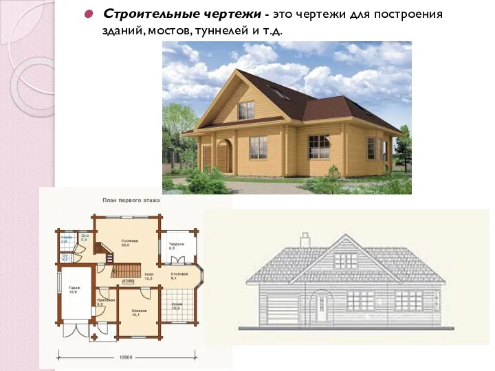 Строительные чертежи - это чертежи для построения зданий, мостов, туннелей и т.д.