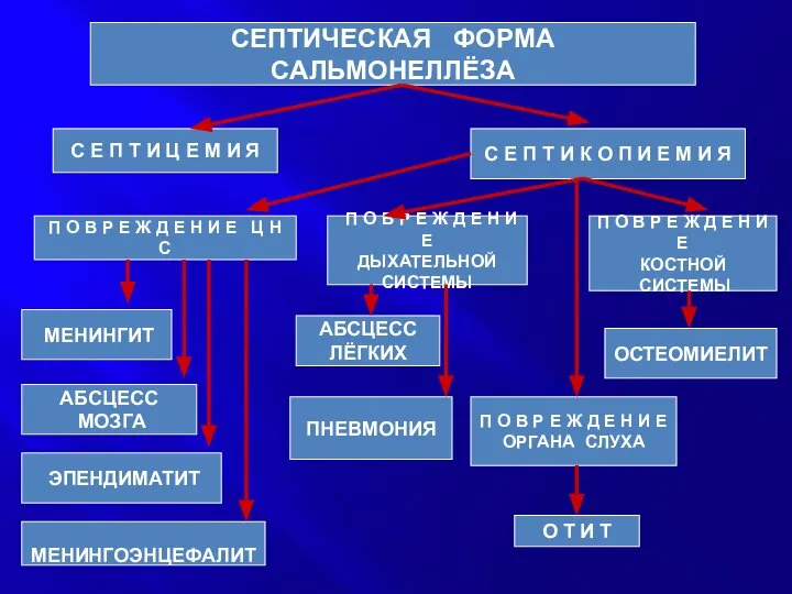 СЕПТИЧЕСКАЯ ФОРМА САЛЬМОНЕЛЛЁЗА С Е П Т И Ц Е М