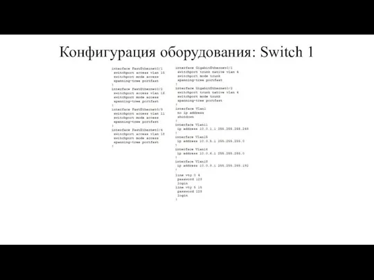 Конфигурация оборудования: Switch 1