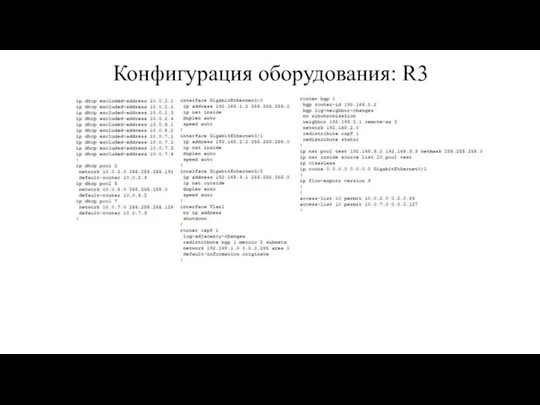 Конфигурация оборудования: R3